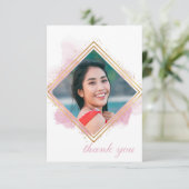 ピンクパステル&金ゴールドダイヤモンド卒業 招待状 (スタンド正面)