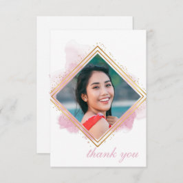 ピンクパステル&金ゴールドダイヤモンド卒業 招待状