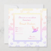 ピンクパステルsweet sixteenシューズ誕生日 招待状 (裏面)