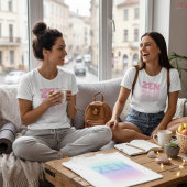 ピンクパステルZENモノクログラデーションYoga トライブレンドＴシャツ