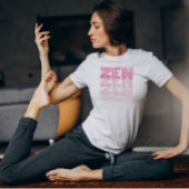 ピンクパステルZENモノクログラデーションYoga トライブレンドＴシャツ
