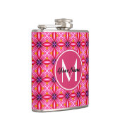 ピンクパターモノグラムのンビニール包まれたフラスコ フラスク (右)