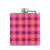 ピンクパターモノグラムのンビニール包まれたフラスコ フラスク (裏面)