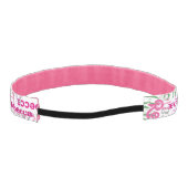 ピンクパターンおよびすべて緑のおもしろいの名前のコラージュ アスレチックヘッドバンド (裏面)