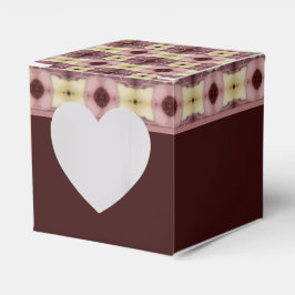 ピンクパターンのバーガンディ フェイバーボックス