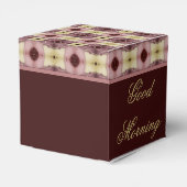 ピンクパターンのバーガンディ フェイバーボックス (裏面サイド)