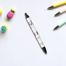 ピンクパターンスクラブライフモノグラム 黒ボールペン