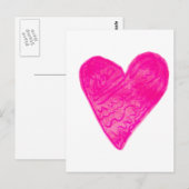 ピンクパターンハート ポストカード (正面/裏面)