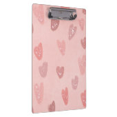 ピンクパターン(の模様が)あるかわいいハート クリップボード (右)