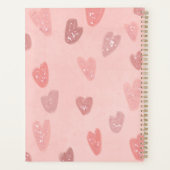 ピンクパターン（の模様が）あるかわいいハート プランナー手帳 (裏面)