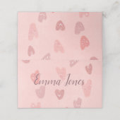 ピンクパターン（の模様が）あるかわいいハート プレイスカード (外部開封)