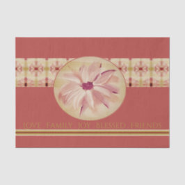 ピンクパターン（の模様が）あるとクリームのデリケートなフローラ 薄葉紙