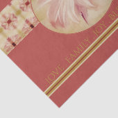 ピンクパターン（の模様が）あるとクリームのデリケートなフローラ 薄葉紙 (詳細)