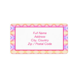 ピンクパターン（の模様が）あると黄色の住所 シール