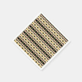 ピンクパターン（の模様が）あるのブラックとトープのデザイナー スタンダードカクテルナプキン (角)