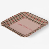 ピンクパターン（の模様が）あるコーラルブラウンデザイン ペーパープレート (傾斜あり)