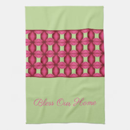 ピンクパターン（の模様が）ある詳細 キッチンタオル