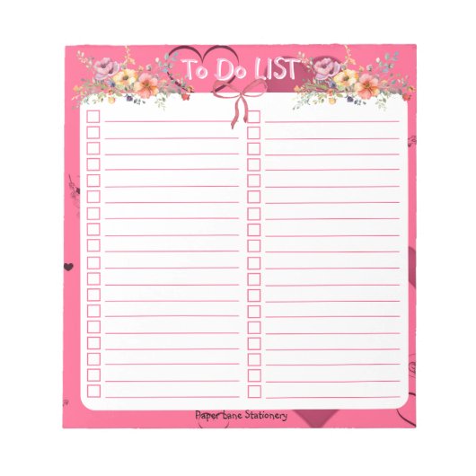 ピンクパッションハート一覧 ノートパッド (正面)