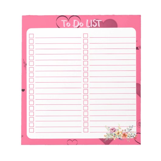 ピンクパッションハート一覧 ノートパッド (正面)