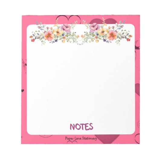 ピンクパッションハート ノートパッド (正面)