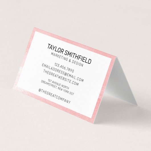 ピンクパッティングテ素朴クスチャトレンディー 名刺 (裏面)