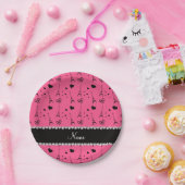 ピンクパパーソナライズされたリエッフェルタワーと名付ける ペーパープレート (パーティー)