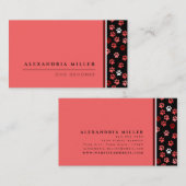 ピンクパピードッグポープリントズデザイン |犬のトリマー 名刺 (正面/裏面)