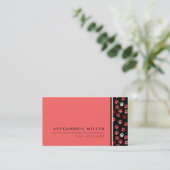 ピンクパピードッグポープリントズデザイン |犬のトリマー 名刺 (スタンド正面)