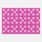 ピンクパピーパーティーギフトラップ、子供&ペット誕生日 ラッピングペーパーシート (正面2)