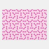 ピンクパピーパーティーギフトラップ、子供&ペット誕生日 ラッピングペーパーシート (正面)