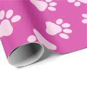 ピンクパピーパーティーギフトラップ、子供&ペット誕生日 ラッピングペーパー (ロールコーナー)