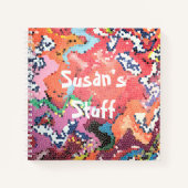 ピンクパファンキーステル抽象芸術ジャーナル ノートブック (正面)