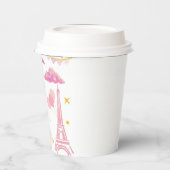 ピンクパファンシーリ誕生日紙カップエッフェルタワー 紙コップ (左)