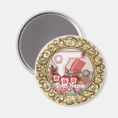 ピンクパファンシーンシー美容師 マグネット (正面/裏面)