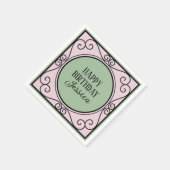 ピンクパフランスのリテーマガール誕生日ペーパーナプキン スタンダードカクテルナプキン (角)