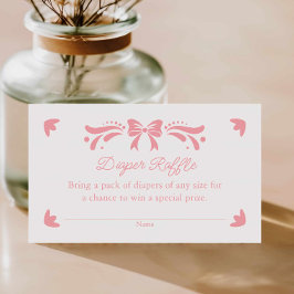 ピンクパペルピカドおむつラッフルチケット エンクロージャーカード