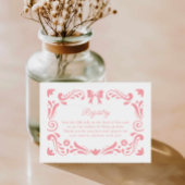 ピンクパペルピカドベビーシャワーレジストリQRコード エンクロージャーカード