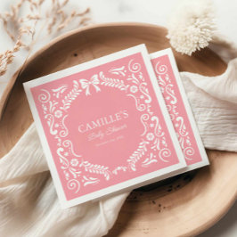 ピンクパペルピカドベビーシャワー スタンダードカクテルナプキン