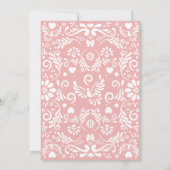 ピンクパペルピカドメキシコ産ベビーシャワー 招待状 (裏面)