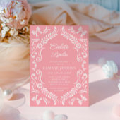 ピンクパペルピカドメキシコ産ベビーシャワー 招待状