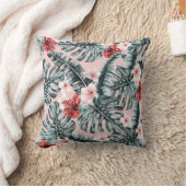 ピンクパラダイストロピカルアイランドフローラ植物学 クッション (ブランケット)