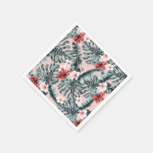 ピンクパラダイストロピカルアイランドフローラ植物学 スタンダードカクテルナプキン (角)