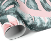 ピンクパラダイストロピカルアイランドフローラ植物学 ラッピングペーパー (ロールコーナー)