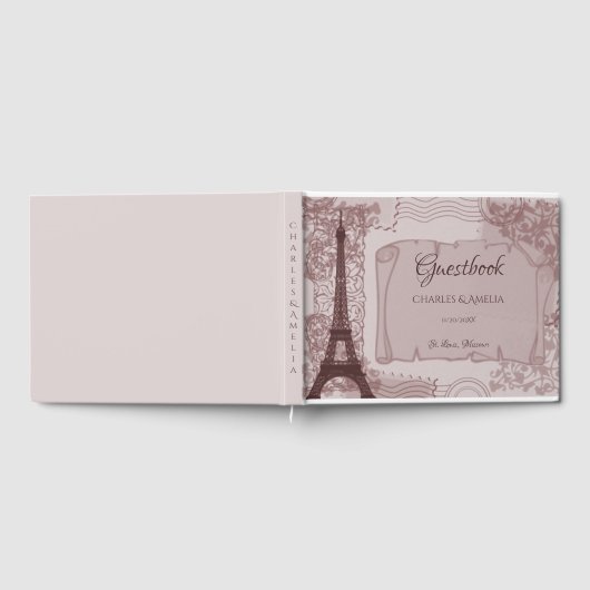 ピンクパリの結婚式の日のゲストブック ゲストブック (全面)