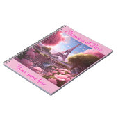 ピンクパリエッフェルタワースパイラルフォトノートブック ノートブック (左側)