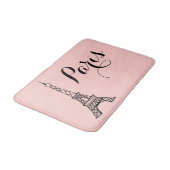 ピンクパリエッフェルタワーバスマットバスルーム敷物 バスマット (アングル)