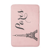 ピンクパリエッフェルタワーバスマットバスルーム敷物 バスマット (正面縦)