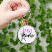 ピンクパリエッフェルタワー50誕生日 キーホルダー (手)