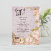 ピンクパリカフェベビーシャワー招待状 サンキューカード (スタンド正面)