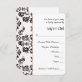 ピンクパリジャンエッフェルタワーRSVP結婚ズカード 出欠カード (正面/裏面)